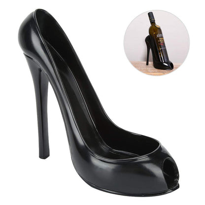 HAOHIZE High Heel Wine Holder, Black High Heel Shaped Wine Bottle Holder Shoe Shape Wine Rack Wine Bottle Holder Display Stand for Wedding Party Home Decor