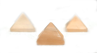 Amazing Gemstone Orange Selenite Pyramid Crystal Healing Stones - 1" Great Pyramid Figurine of Natural Stone Pyramid for Meditation, Reiki, Chakra Balancing and Crystal Pyramids Grid