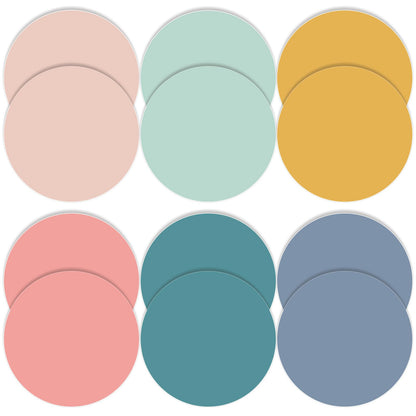 Lincia 12 Pack Colorful Dry Erase Dots Circles Spots for Classroom Table 10.5 Inch Removable Vinyl Desktop Stickers Spots Wall Decals for 100th Day of School Teacher Students Home (Fresh Colors)