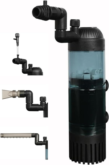 UPETTOOLS Aquarium Filter Fish Tank Filter with Fluid Bed Sponge Filter Multiple Function Ultra-Silent Filter 5-20 Gallon