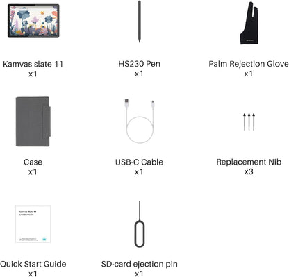 HUION KAMVAS Slate 11 Standalone Drawing Tablet No Computer Needed with Anti-Glare Screen, 10.95 Inch Digital Art Tablet with Tilt-Alignment Stylus, 90Hz Android 14 Pad with 8GB + 128GB for Artists
