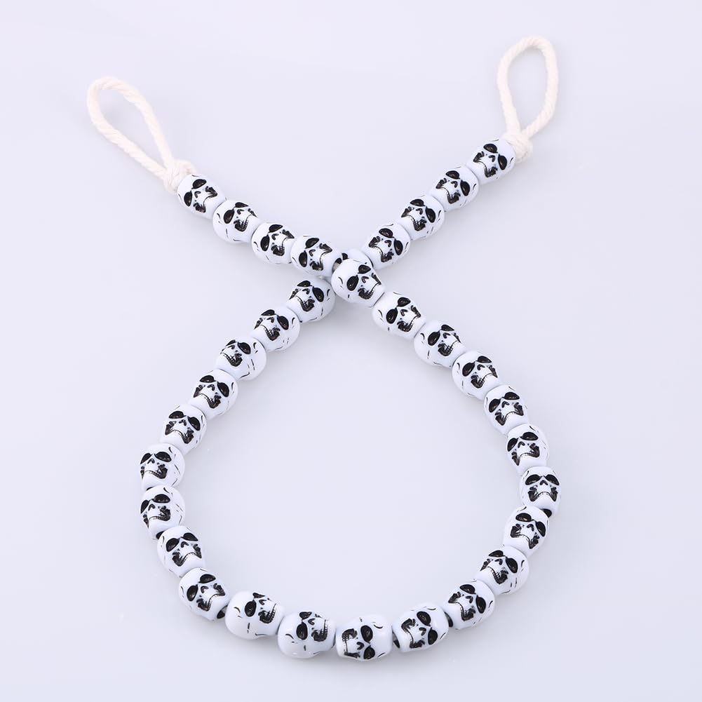 2Pcs Skeleton Curtain Tieback Halloween Curtain Holdbacks Wall Curtain Ties for Halloween Decor (Black)