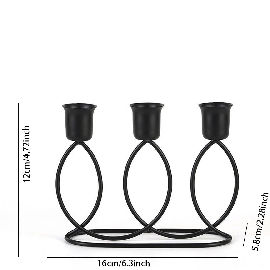 Black Candelabra Metal Candle Holders - 3 Arm Candlestick Holder for Theme Party Table Centerpiece Decoration Dining Room Birthday Holiday Christmas Thanksgiving Wedding