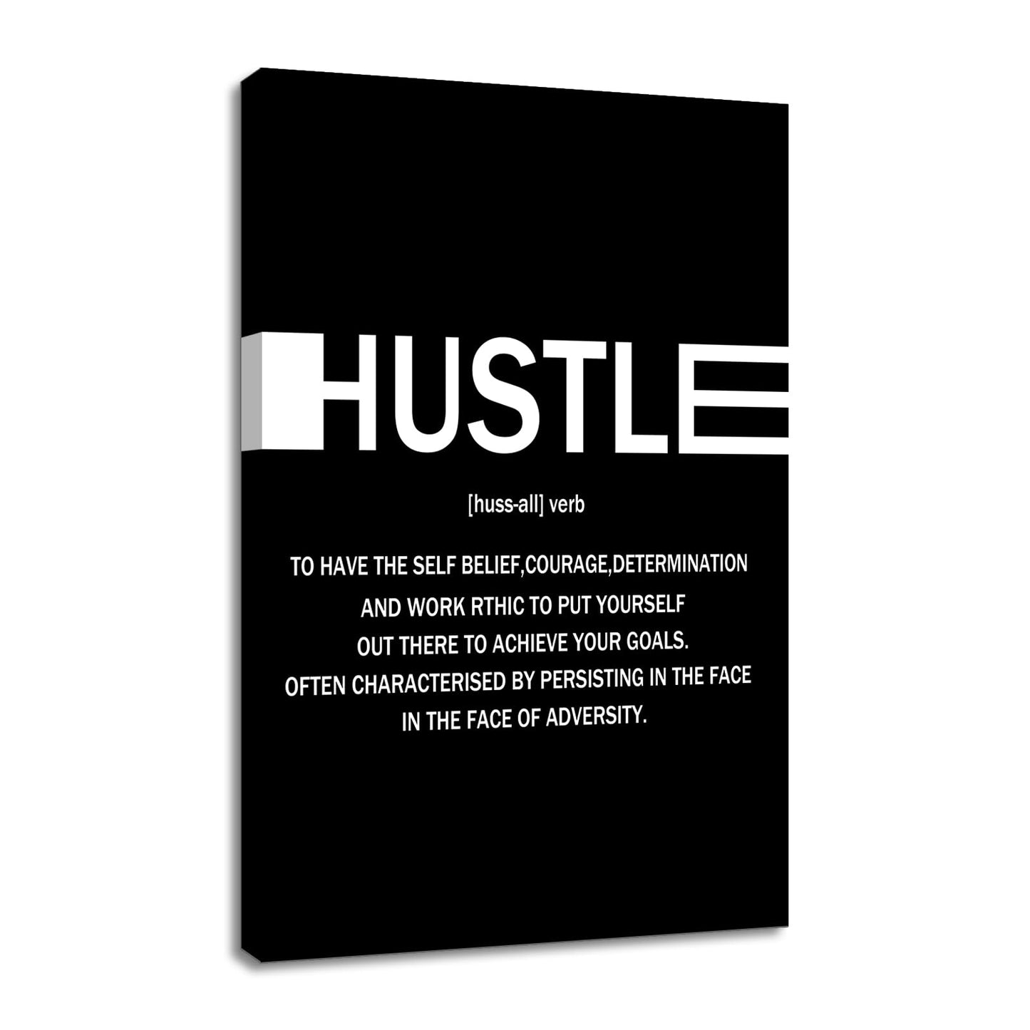 Hustle Entrepreneur Quotes Poster Print Motivational Pictures Painting Inspirational Canvas Wall Art for Modern Office Bedroom Living Room School Wall Decor Ready to Hang [24''Wx36''H]