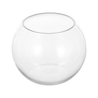 jojofuny Small Round Glass Bubble Vase 15cm Hydroponic Plant Container Succulent Terrarium Flower Pot for Home Office Decoration