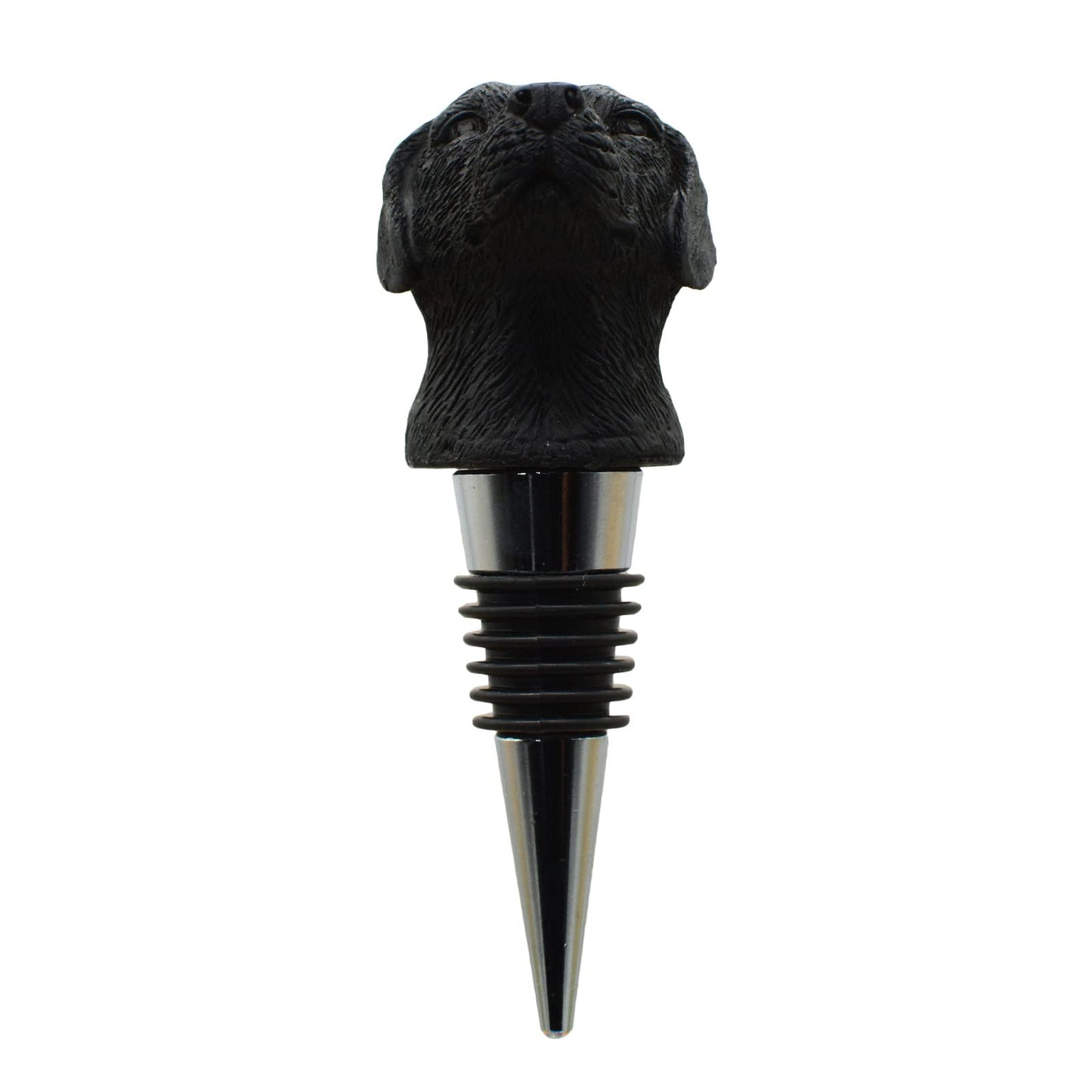 Labrador Retriever Dog Wine Bottle Stopper Decor Gift for Christmas,Thanksgiving,Black