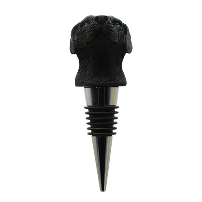 Labrador Retriever Dog Wine Bottle Stopper Decor Gift for Christmas,Thanksgiving,Black