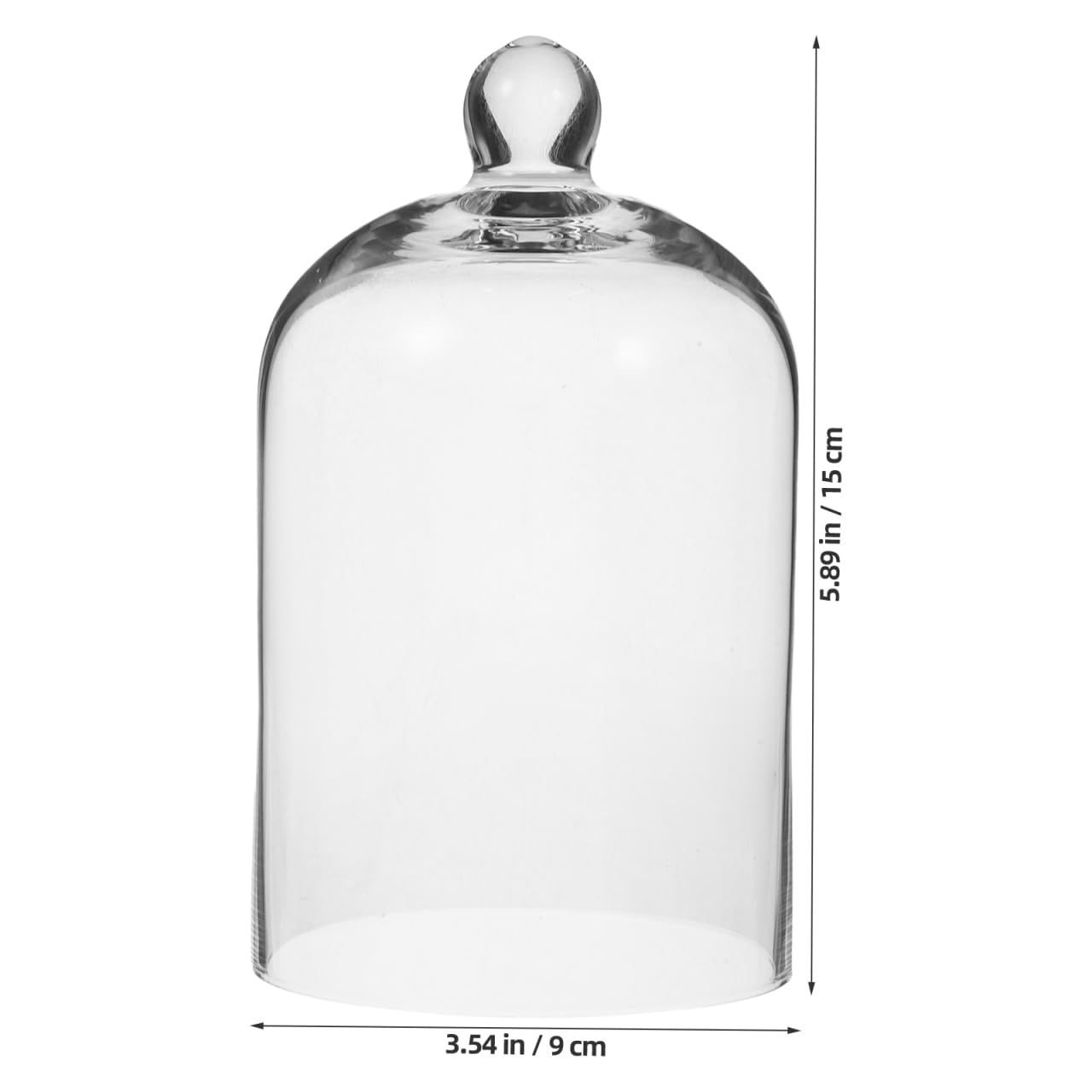 DEARMAMY Clear Glass Dome Cloche with Base Bell Jar Display Dome Office Home Decoration for Plants Succulents Fairy Lights Photos Medals Decorative Fill Collectibles