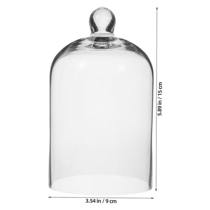DEARMAMY Clear Glass Dome Cloche with Base Bell Jar Display Dome Office Home Decoration for Plants Succulents Fairy Lights Photos Medals Decorative Fill Collectibles