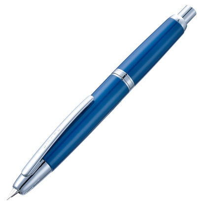 Jinhao 10 Press Fountain Pen with Box, Pearl Blue Retractable Extra Fine Nib with Ink Converter Set (Silver Clip)