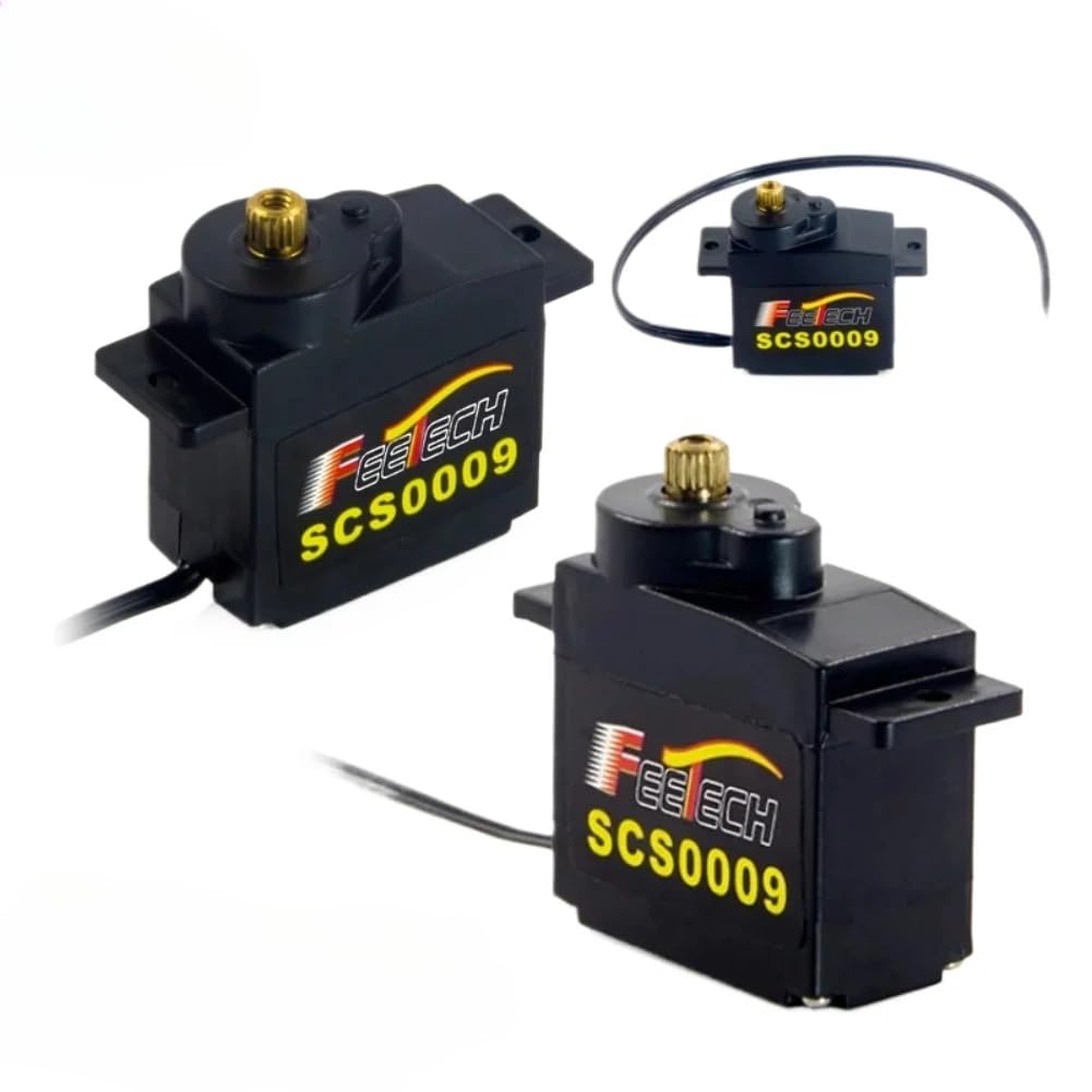 RCmall SCS0009 Serial Bus Servo Kit SCS0009 2.3KG Micro Servo Metal Gear w/300° Encoder TTL/RS485 for Robot Arm, RC Helicopter, Arduino, STEAM (10 Servos)
