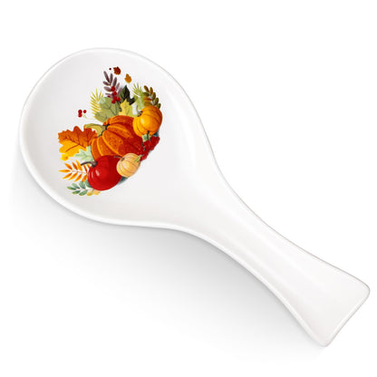 Potchen Spoon Rest Flower Utensil Holder Ceramic Spoon Rest for Stove Top Kitchen Decoration Kitchen Accessories Housewarming Gift for Coffee Bar(Pumpkin)