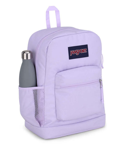 JanSport Cross Town Plus Backpack - Large Main Compartment, Side Water Bottle Pocket, 15-Inch Padded Laptop Sleeve - Pastel Lilac