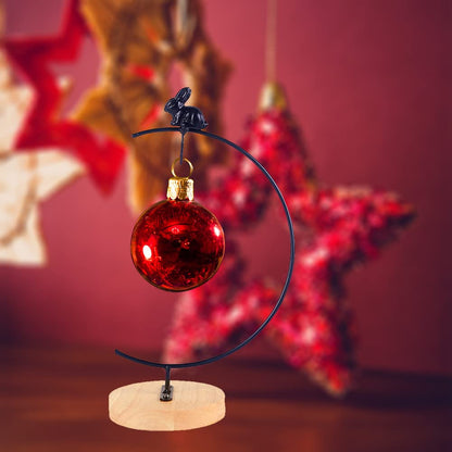 YY YEARCHY Rustic Ornament Display Stand with Rabbit Decoration Air Plants Holder Terrariums Hanging Planter Stand Iron Wire Hanging Pot Hook for Home Decor Ornaments Glass Globe Witch Ball