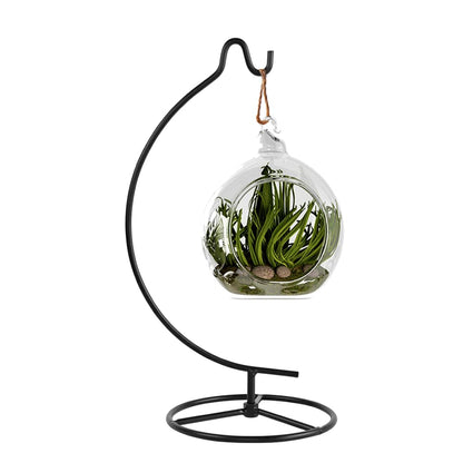 Fosinz 11 Inch Black Ornament Display Stand, Metal Ornament Hanger Stand, Sturdy Hook for Hanging Glass Ball(6inch), Christmas Ornament, Air Plant Terrarium, Witch Ball, Home Wedding Decoration (Metal Black)