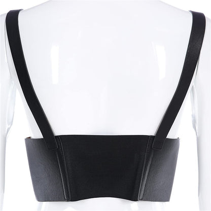 HeiBai Xiong Goth Fashion Harness Leather Corset With Straps Renaissance Belts For Women And Girl