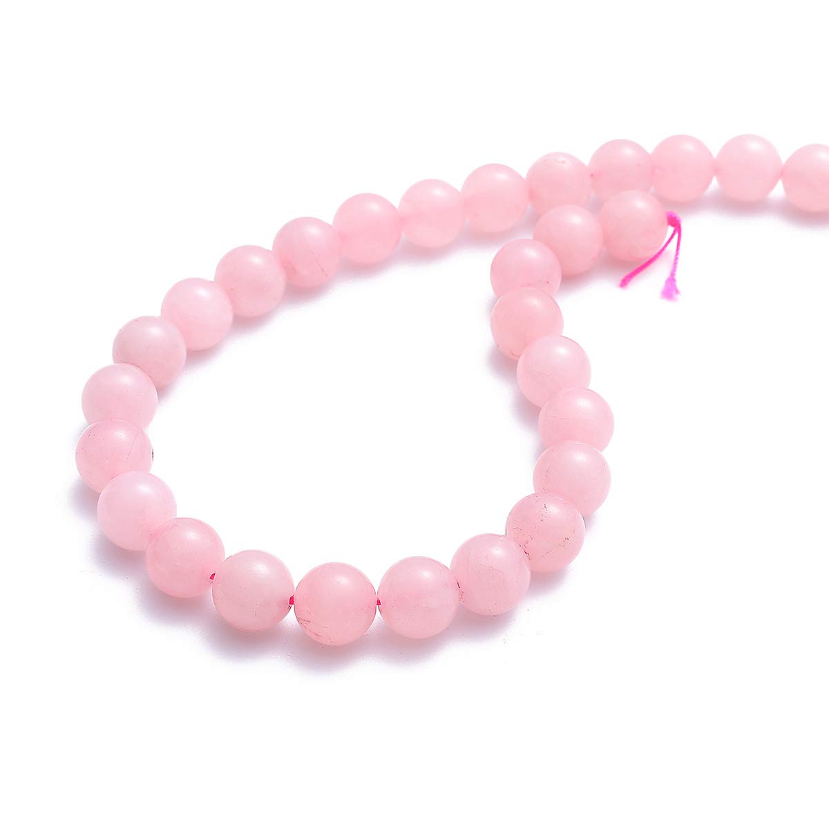 BEADIA Natural Rose Quartz Crystal Stone Round Loose Semi Gemstone Beads for Jewelry Making 8MM 44PCS