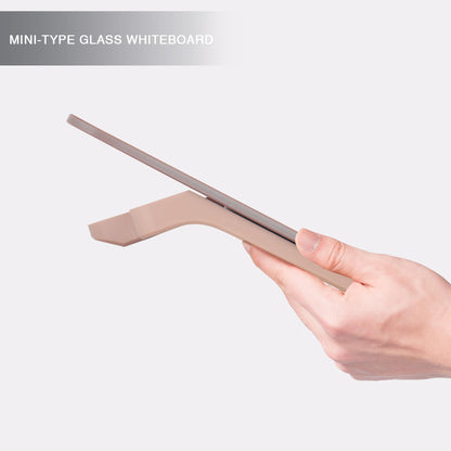 Rose Gold Glossy Mirror Mini Desktop Pure Glass Whiteboard, Small Desktop Dry Erase Board, Desk White Board Dry Erase with Accessories, Stenography Artifact for Office Homeschooling Décor, 8x6 Inches