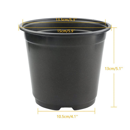 KINGLAKE 100 Pcs 6" Plastic Plants Nursery Pots Seedlings Flower Plant Container Seed Starting Pots Black