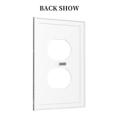 Delicate White Daisy Jars Retro Wood Background Outlet Covers 1 Gang Duplex Light Switch Cover Decorative Switch Plates Electrical Receptacle Faceplate Wall Plate for Farmhouse Home Decor