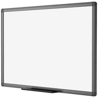 VIZ-PRO Magnetic Dry Erase White Board, 48 X 36 Inches, Black Aluminium Frame