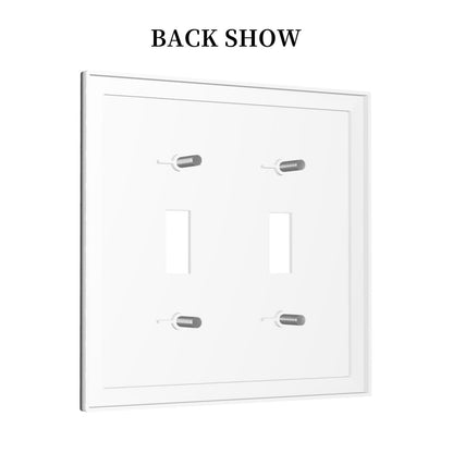 Family Funny Bathroom Rule Decorative Double Toggle Outlet Switch Wall Plate Home Western Bath Tub Toilet Washroom Inspirational Quote 2-Gang Light Switch Cover Electrical Receptacle Face Plate Cover