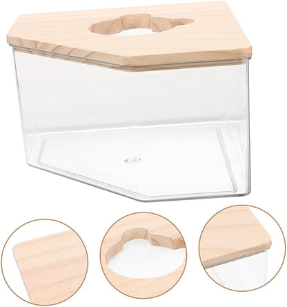 Hemoton Bathroom Toys Hamster Container Sand Bath Sand Clear Dust Bath Small Sandbox for Pet Acrylic