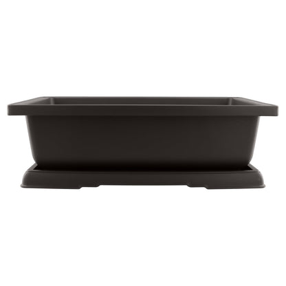 TAICHEUT 3 PCS 14 Inches Plastic Bonsai Training Pots, Rectangular Bonsai Tree Pots with Trays, Large Plastic Bonsai Container for Indoor, Outdoor