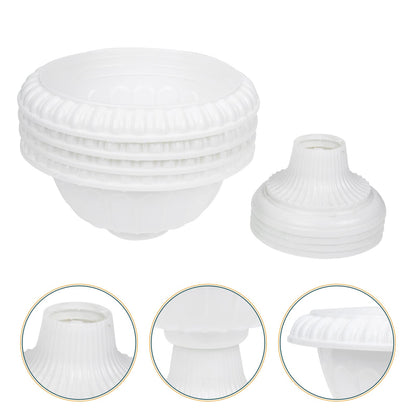 SEWACC 4pcs Mini Roman Style Flower Pots, Plastic Wedding Flower Containers, Decorative Pedestal Planters for Home, White, 6.29 x 6.29 x 5.51 Inch