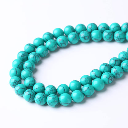 8MM Green TurquoiseRound Loose Beads Natural Gem Beads Crystal Energy Stone Beads for Jewelry Making DIY Bracelet Necklace