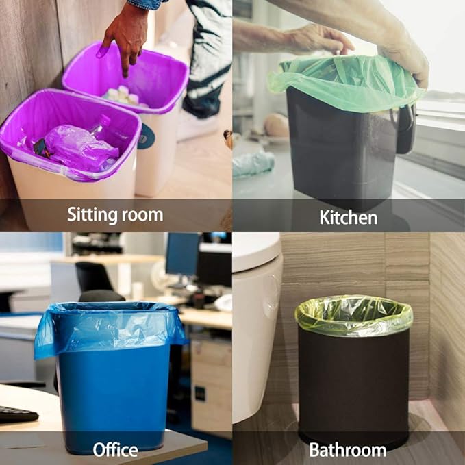 8 Gallon 200 Counts Clear Colorful Trash Bags Kitchen Garbage Bags by Teivio
