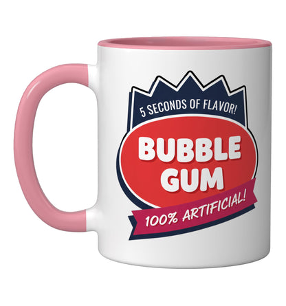Halloween Bubble Gum Label - 100% Artificial Spo Ceramic Mug, Pink/White