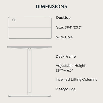 Adjustable Stand Up Desk Standing Desk, 40x24 Inches Home Office Desks with Memory Preset Computer Workstation, Splice Black Top + Black Frame