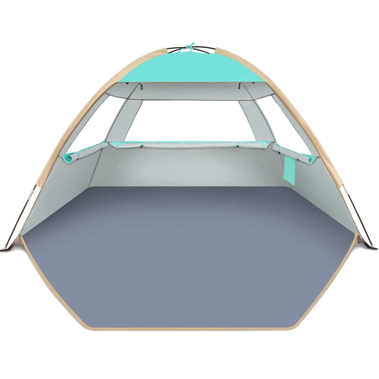 Gorich Beach Tent Sun Shelter for 3-10 Person with UPF 50+ UV Protection, Lightweight & Easy Setup Beach Shade Canopy, Portable Shade Tent Cabana