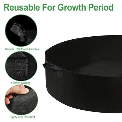ZtohPyo 2-Pack 15 Gallon Grow Bags,Round Fabric Raised Garden Beds with 2 Handles,Durable Garden Planter Cloth Pots Container to Grow Vegetables for Outdoor Plants