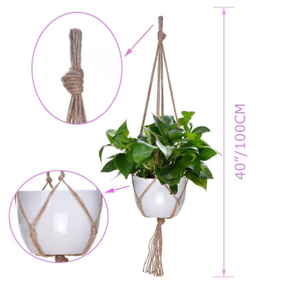 Plant Hanger, 10 Pieces 40'' Macrame Plant Hangers, Hanging Planters for Indoor Plants Pots, Plant Holder Basket Jute Rope Holder for Indoor Outdoor Garden Home Decorations (Natural)