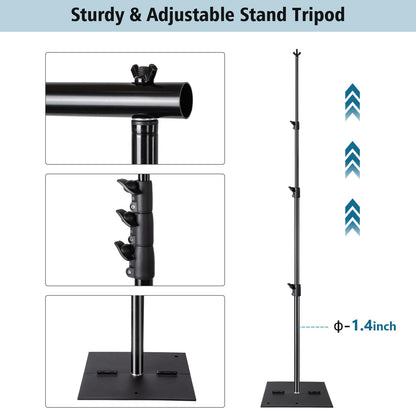 HYJ-INC Heavy Duty Backdrop Stand Pipe and Drape Photography Backdrop Stand Kit Adjustable Photo Background Stand 10ft x 10ft with Metal Base, 4 Clamps,Carrying Bag for Photography Video Studio