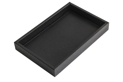 MOENA Faux Leather Tray – Elegant & Versatile Organizer for Home, Office, and Yacht (Matte Black, Small)