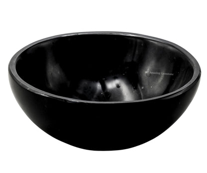 Black Tourmaline Crystal Bowl - 3 Inch Decorative Bowls for Room and Home Decor - Gemstone Healing Crystals for Elegant Display, Positive Energy Balance and Gift