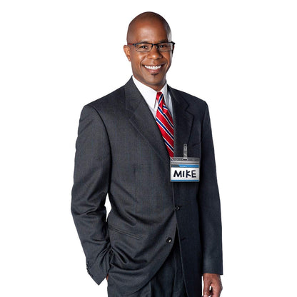 Clear Horizontal 4x3 Name Tag Holders 50 Pack with Metal Clips, Bulk Waterproof PVC ID Badge Holder, Plastic Name Badge Holders for Conferences, Trade Shows, Exhibitions and Company Events