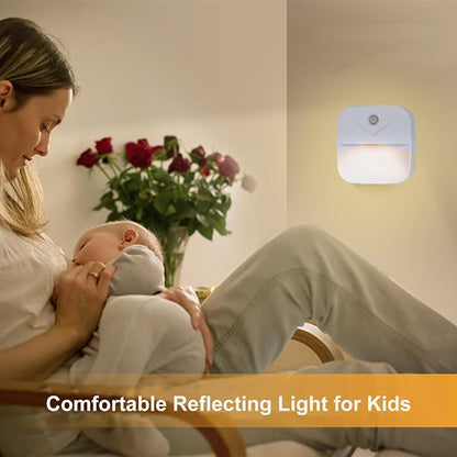 Night Light, LED Night Lights Plug into Wall, Dusk to Dawn Sensing Nightlights, No Glaring Plug in Night Light for Kids Navigating in Bathroom, Kitchen, Hallway, 6 Pack, Warm Light