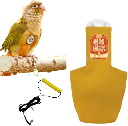 MANON ROSA Bird Diapers Leash Set Washable Reusable Handmade Flight Suit Waterproof Inner Layer - Protective Parrot Nappy Clothes Parakeets Macaws Budgies Canaries (Yellow3,Ring-Necked Parakeet)