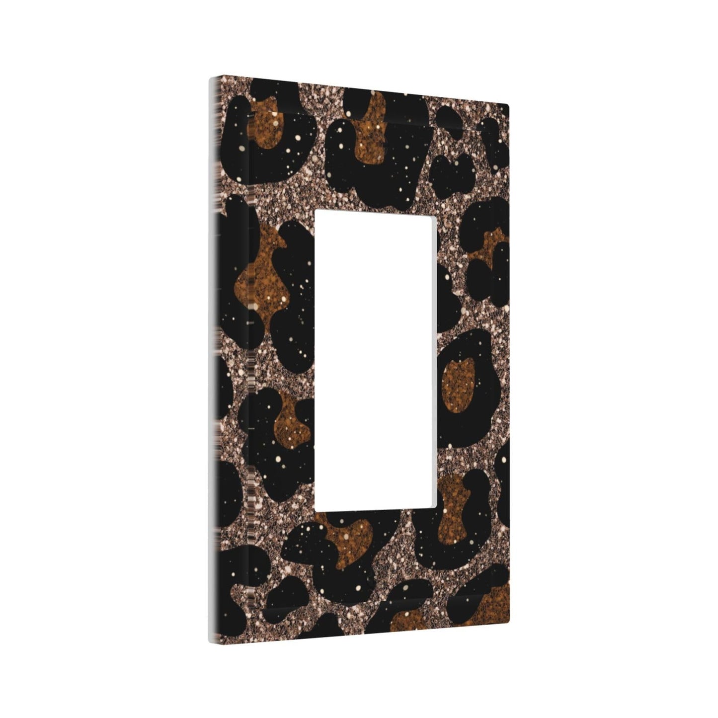 Animal Leopard Print Psychedelic Shine Decorative Outlet Covers 1 Gang Single Rocker Light Switch Cover Plate Wall Plates GFCI Faceplate for Farmhouse Bedroom Decor