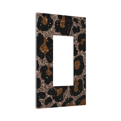 Animal Leopard Print Psychedelic Shine Decorative Outlet Covers 1 Gang Single Rocker Light Switch Cover Plate Wall Plates GFCI Faceplate for Farmhouse Bedroom Decor