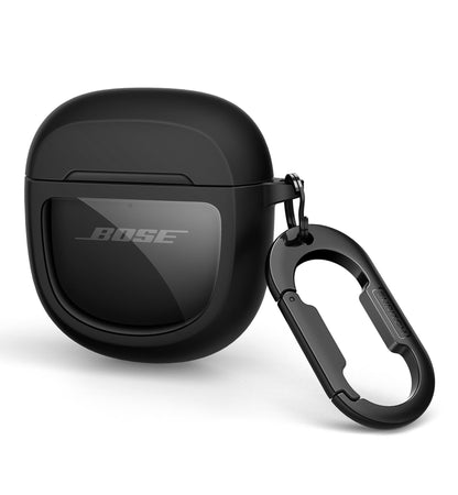 SURITCH Protective Cases for Bose QuietComfort Earbuds II 2022 / QuietComfort Ultra/Ultra Earbuds 2nd Gen, Shockproof Case Cover for Bose QC ii 2 & Ultra Case Accessories with Carabiner, Black