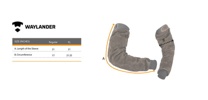 Waylander REGIN Split Leather Welding Sleeves Lined for Arms from Genuine Split Leather Cowhide; Adjustable Upper Arm Bands and Kevlar Stitching; Heavy Duty Arm Shields; Inside lining