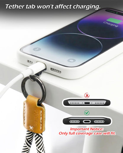 PJYTAC Keychain for Car Keys, Short Key Lanyard for Women, Cute Leather Rope Car Key Holder Key Chain with D Key Ring, Accessories Kit Phone Tether Tab Gift for Women Men