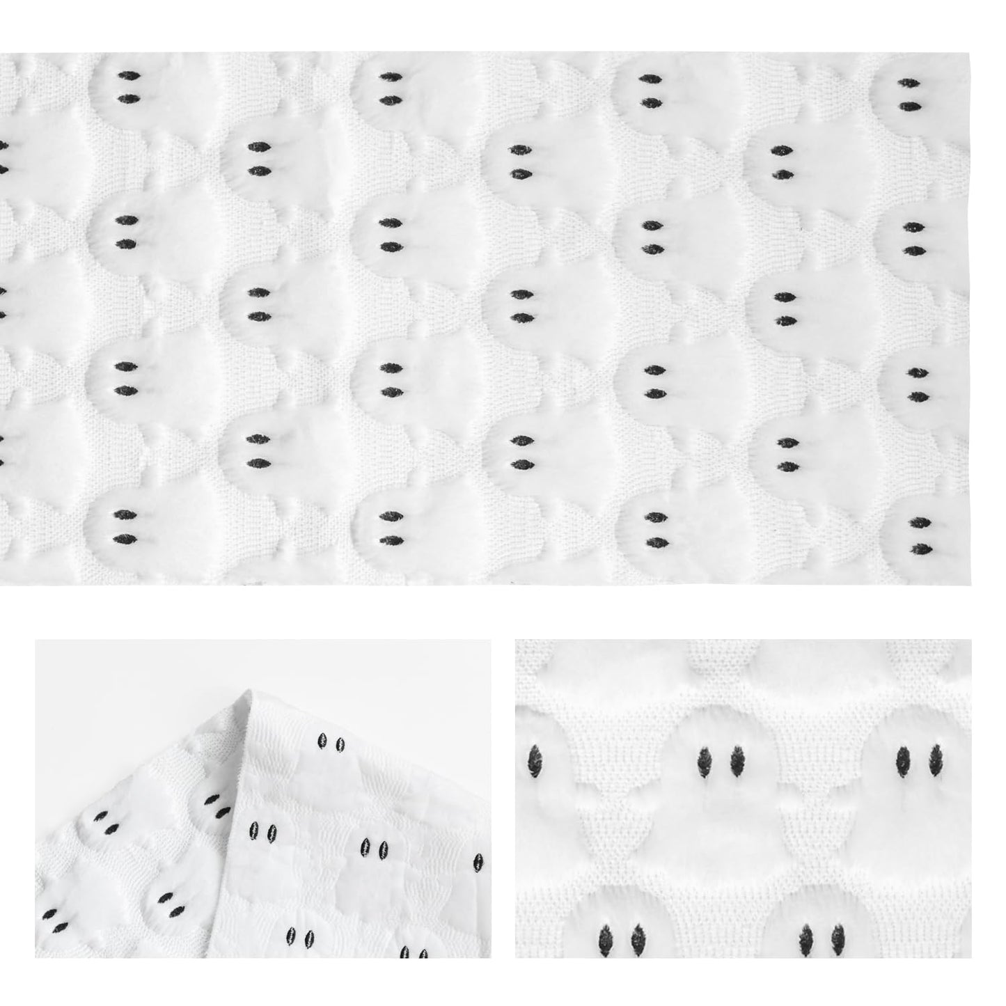 Artoid Mode Ghost Soft Plush Faux Fur Jacquard Halloween Table Runner, Holiday Kitchen Dining Table Decoration for Home Party Decor 13x90 Inch