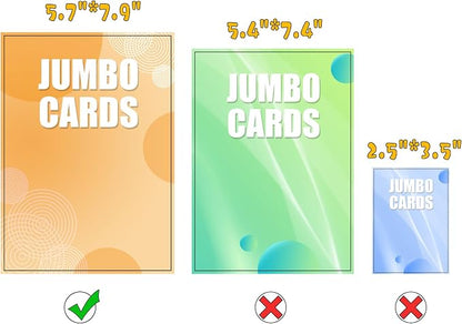 Jumbo Card Binder for PKM – WITHYU PU Leather Ringless Card Collection Binder with 60 Pockets, 5.7'' x 7.9''Card Holders Storage Album for Game Card (Black)