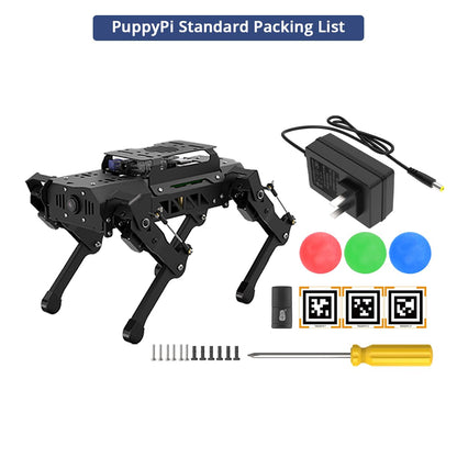 PuppyPi Robot Dog with ChatGPT Large AI Models AI Embodied Intelligence ROS Robotic Dog Vision Scene Voice Understanding SLAM Mapping Navigation Bionic Quadruped Robot, Standard Kit & RaspberryPi5 4GB